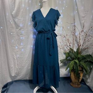 BYFBM Long, Short Sleeve Sheer Dress